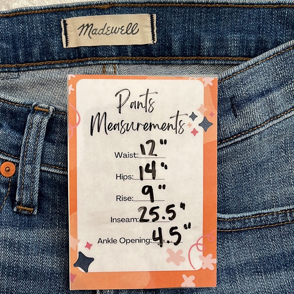 Madewell Skinny Crop Jeans Sz 24 w/Raw Hem - Picture 7 of 7
